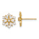 14k Yellow Gold Polished Cubic Zirconia 8.8mm Snowflake Stud Earrings