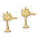 14k Yellow Gold Textured Palm Tree Stud Earrings