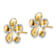 14K Two-tone Gold 15mm Flower Stud Earrings