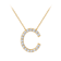 White Lab-Grown Diamond F-G SI 14K Yellow Gold Over Silver "C"
Initial Station Necklace 0.50ctw