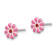 Sterling Silver Pink/Red Enamel Flower Children's Post Earrings