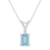 7x5mm Emerald Cut Aquamarine with Diamond Accent 14k White Gold Pendant
With Chain