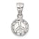 Rhodium Over Sterling Silver Small Cubic Zirconia Peace Pendant