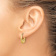 14k Yellow Gold 11/16" Polished and Textured Claddagh Hoop Earrings
