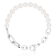 8-8.5mm White Cultured Freshwater Pearl Silver  Bracelet