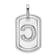 Rhodium Over 14k White GoldDiamond Initial C Dog Tag Charm