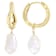 Freshwater Pearl Drop Earrings 10mm In 14K Gold Over Sterling Silver