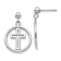 Rhodium Over 14k White Gold Polished Eternal Life Cross Dangle Earrings