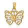 10K Yellow Gold Textured Cut-Out Small Butterfly Charm