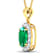 2.50ctw 14K Yellow Gold Zambian Emerald and White Diamond Pendant with
18 inch Cable Chain