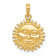 14k Yellow Gold 3D Solid Polished Reversible Sun Pendant