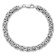 Rhodium Over Sterling Silver 7.5mm Hollow Byzantine 8 Inch Bracelet