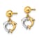 14k Yellow Gold and Rhodium Over 14k Yellow Gold Dolphin Dangle Earrings