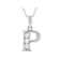 CZ Initial P Pendant Necklace In Sterling Silver 0.17ctw