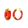 14K Yellow Gold Over Sterling Silver Mini Gold Leaf Acrylic Hoops in
Carnelian Red