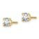 White Lab-Grown Diamond 14K Yellow Gold G-H SI Solitaire Stud Earrings 0.50ctw