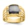 10K Yellow Gold Gray Onyx Cats Eye and 0.01ct Diamond Men's Ring
