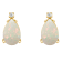 8x5mm Pear Shape Opal with Diamond Accents 14k Yellow Gold Stud Earrings