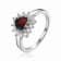 Heart Shape Garnet with White Topaz Accents Sterling Silver Ring, 1.30ctw