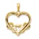 14K Yellow Gold .03ctw Diamond and Rhodium Heart with 3 Smaller Hearts Pendant