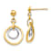 14k Two-tone Circle Dangle Earrings