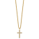 White Cubic Zirconia Stainless Steel Polished Yellow IP-plated Men's
Cross Pendant With Chain