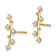 14k Yellow Gold Polished Bar Cubic Zirconia Stud Earrings