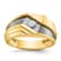 10K Yellow Gold with Black Rhodium Men's Polished and Grooved Diamond
Ring 0.15ctw