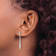 Rhodium Over Sterling Silver Polished Bar Dangle Post Earrings