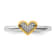14K Yellow Gold Over Sterling Silver Stackable Expressions Heart with
Diamond Ring 0.045ctw