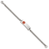 Stainless Steel Polished with Red Enamel 8.75-inch Medical ID Bracelet