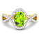 1.29ctw Green Peridot and Diamond 14K Yellow Gold Halo Ring