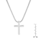 Men's Polished Cross Pendant With Chain In Stainless Steel