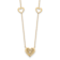 14k Yellow Gold Polished and Filigree Patterned Textured Heart Stations
Cable Link 17 Inch Necklace