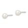 Rhodium Over Sterling Silver 4-5mm White Round FWC Pearl Stud Earrings