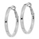 Rhodium Over 14k White Gold Polished 1 3/8" Square Tube Round Hoop Earrings