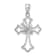 Rhodium Over 14K White Gold Polished Cross with Dove Charm