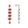 Red Coral Elongated Dangle Sterling Silver Earrings