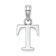 Rhodium Over 14k White Gold Polished Block Letter T Initial Pendant