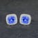 14K White Gold Rectangular Cushion Tanzanite and Diamond Earrings 5.51ctw