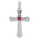 Rhodium Over 14k White Gold Ruby and Diamond Heart Cross Pendant
