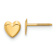14k Yellow Gold Children's 5mm Heart Stud Earrings