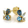 Multi-Shape Colors Topaz Stud Earrings In 18K Gold Over Sterling Silver 2.04ctw