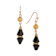 Gold Tone Bead Drop Wire Earrings