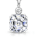 Square CZ Solitaire Pendant In Sterling Silver