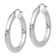 Rhodium Over 14k White Gold 1 3/16" Polished Tube Hoop Earrings
