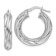Rhodium Over 14k White Gold 1" Textured Twisted Round Hoop Earrings