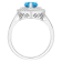 8x5mm Pear Shape Swiss Blue Topaz And White Topaz Rhodium Over Sterling
Silver Double Halo Ring