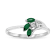 0.28ctw Emerald and Diamond Ring in 14k White Gold