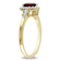 Garnet and Diamond 10K Yellow Gold Ring 0.93ctw